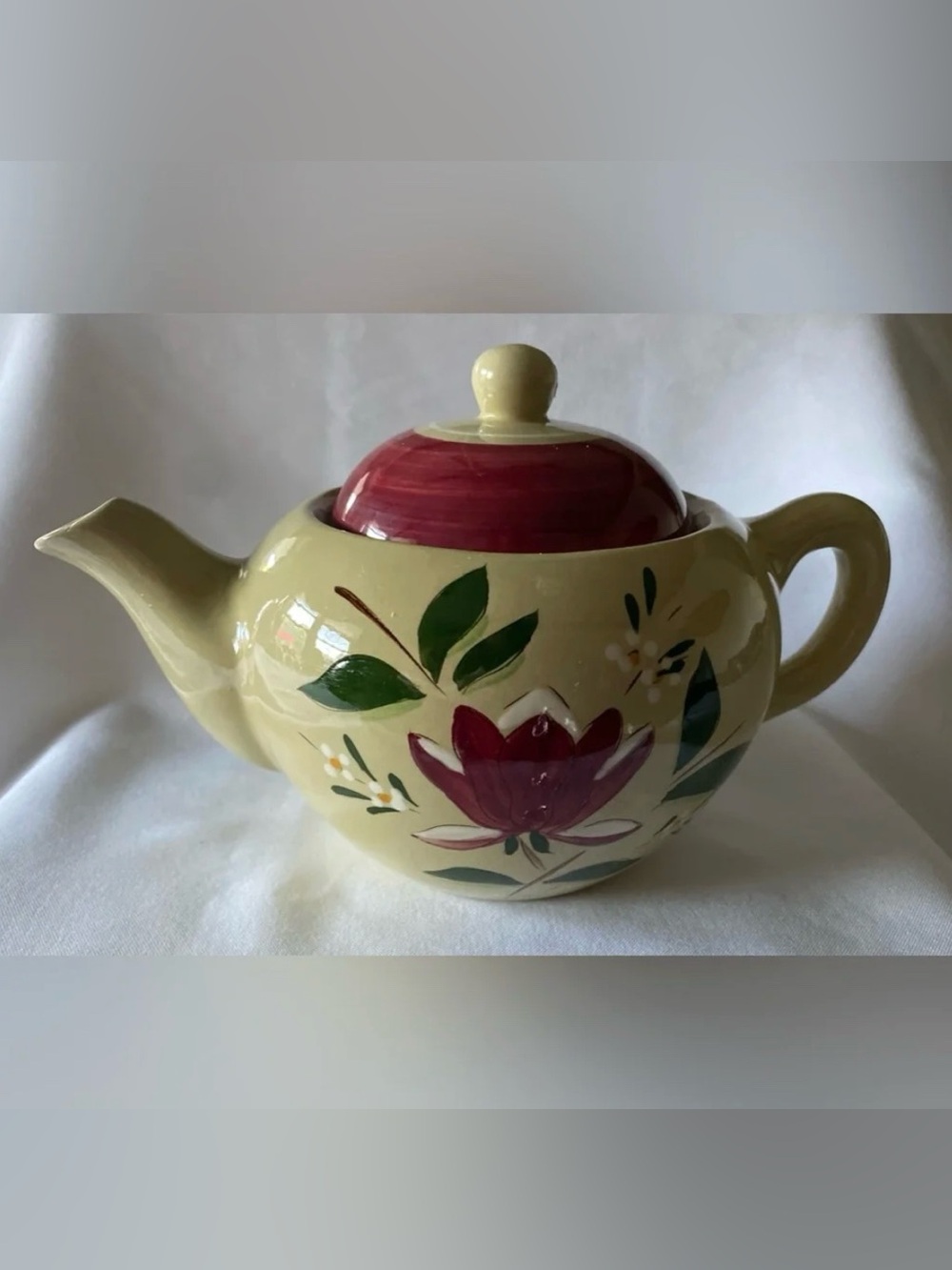 Stangl Pottery 'Magnolia' Teapot Vintage 1950-70 Mid Century Modern